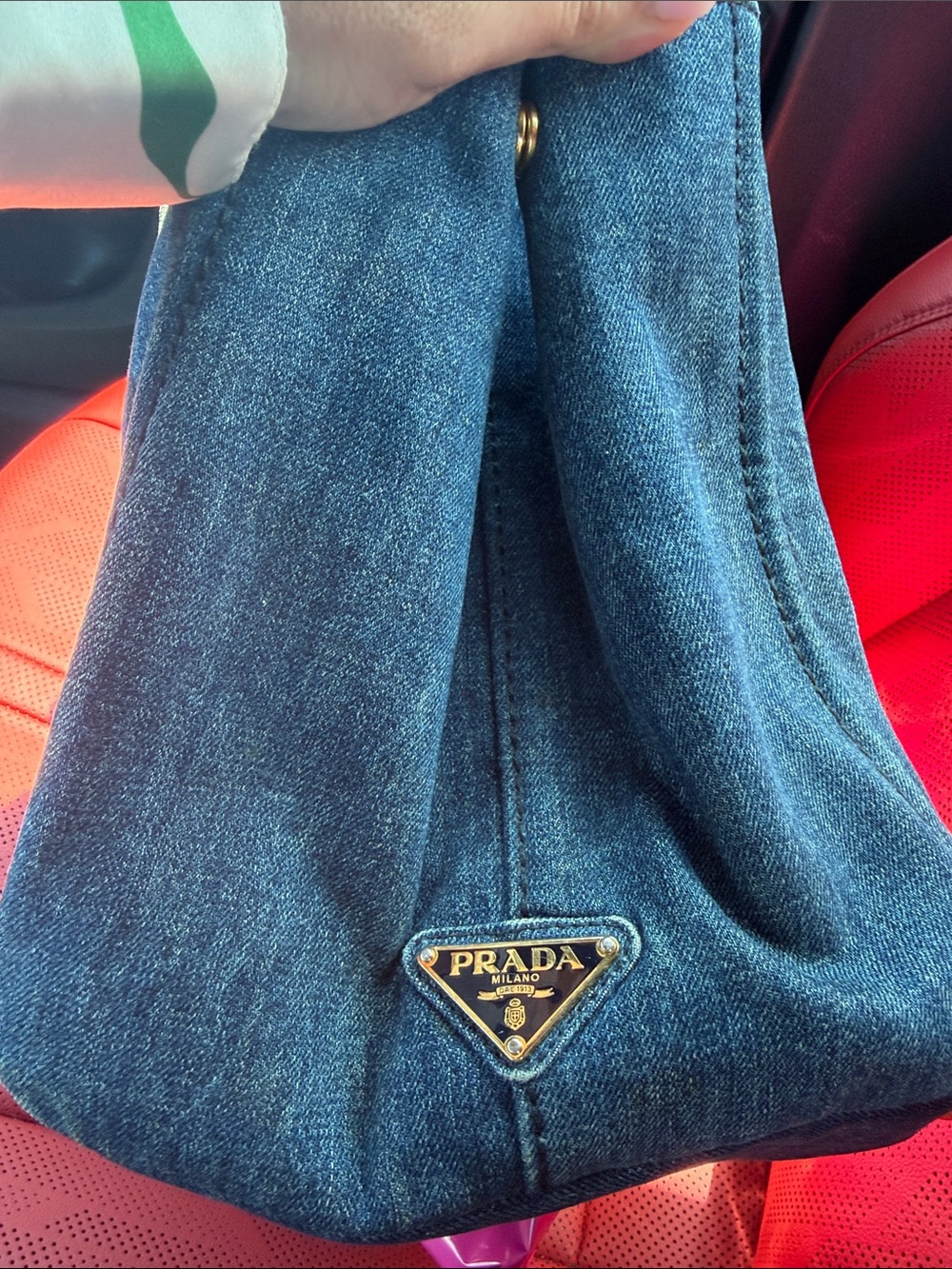 Prada Large Canapa Tote Denim